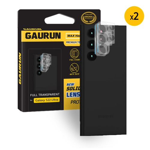 가우런 갤럭시 S22 울트라 카메라 렌즈 강화유리 보호필름 2매 (클리어)	P0000FSR